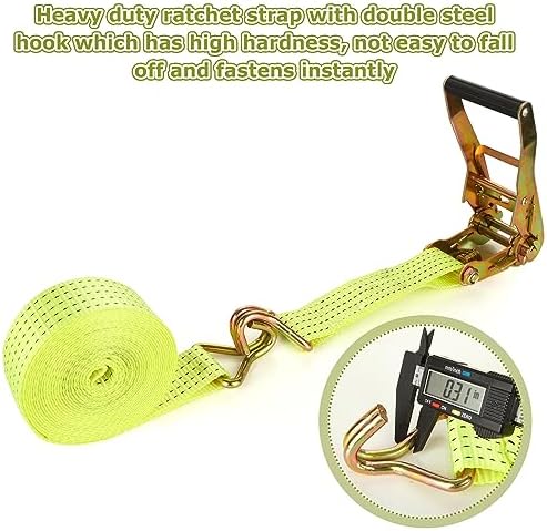 4 Pack 2 Inch Ratchet Straps Heavy Duty 20ft Tie Down Straps Ratchet - Image 4
