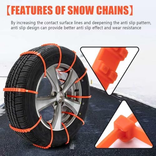 24 Pcs Reusable Snow Chains Universal Emergency Adjustable Anti-skid Tire - Image 3
