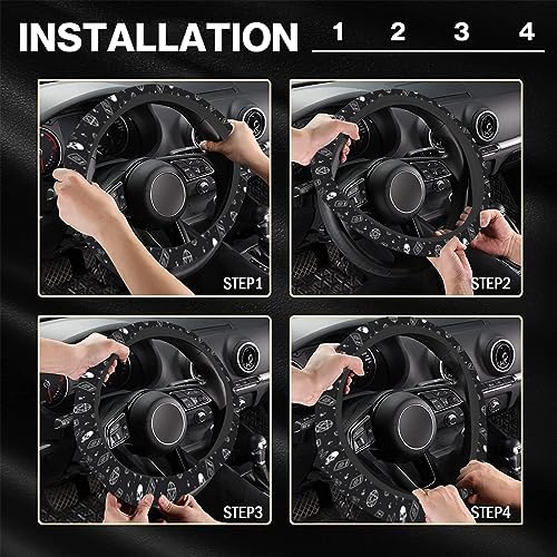 Gothic Skull Cat Steering Wheel Cover - Image 7