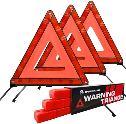 WORKKOOL Safety Triangles for Emergency Use, Road Side Triangle Reflectors by WORKKOOL