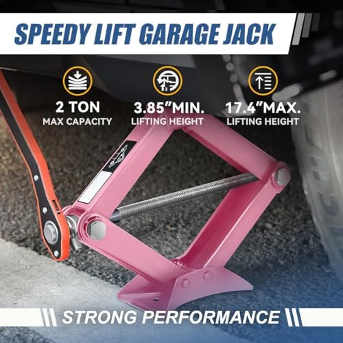 Auto Dynasty Scissor Car Jack, 2 Ton Scissor Jacks, Lifting Range 17.4" to - Image 3