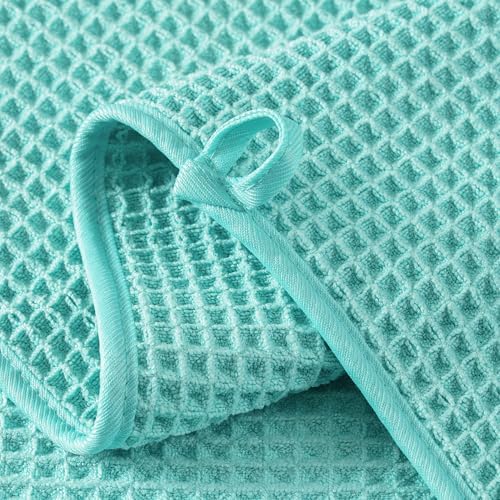 Microfiber Waffle Hand Towels, 4 Pieces, Fast Drying, Lint Free 430 GSM - Image 3