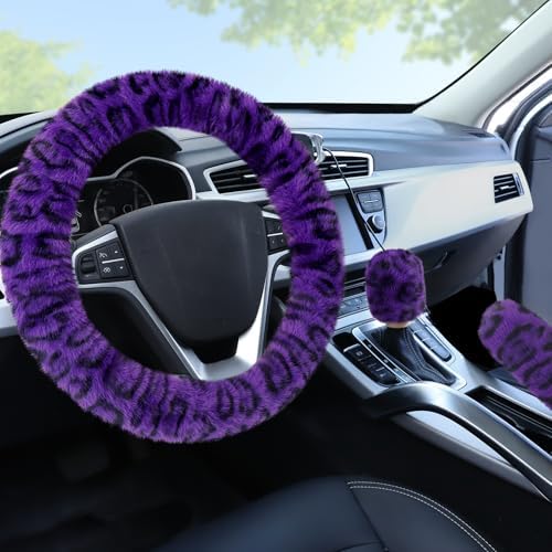 Accmor Fuzzy Car Steering Wheel Cover, Universal Fit Fur Car Wheel Cover & by Accmor