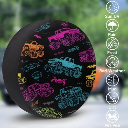 Colorful Fun Truck Spare Tire Cover Dust-Proof Wheel Protector - Image 3