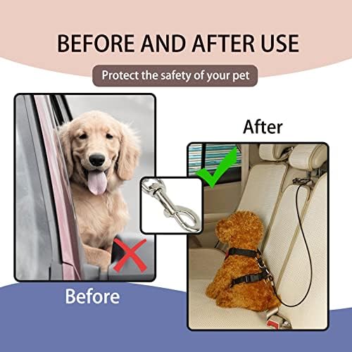 Dog Tether for Car Pet Dog Car Seat Belt Restraint Chew Proof Safety Tether - Image 6
