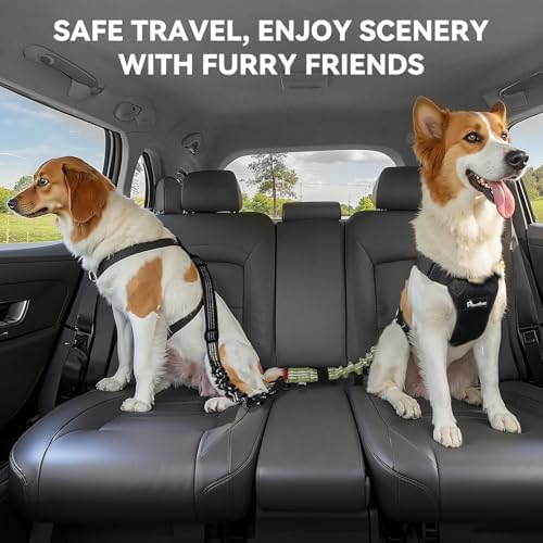Pawaboo 2Pack Dog Car Seatbelt, 3-in-1 Dog Tether - Image 7