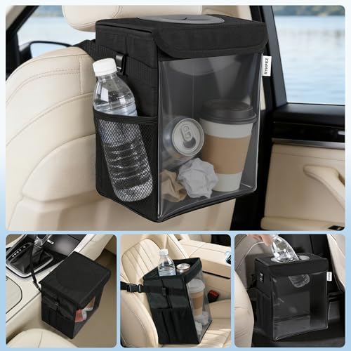 Car Garbage Can with See Through Window, Car Trash Bin with Removable Liner - Image 4