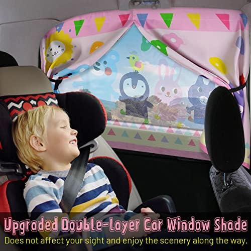 Car Window Shade for Baby, Cute Patterns Car Window Curtains for Sun Glare Block - Image 3