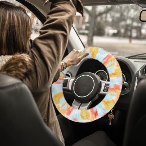 Accmor Fuzzy Car Steering Wheel Cover, Universal Fluffy Auto Wheel Cover & - Image 6