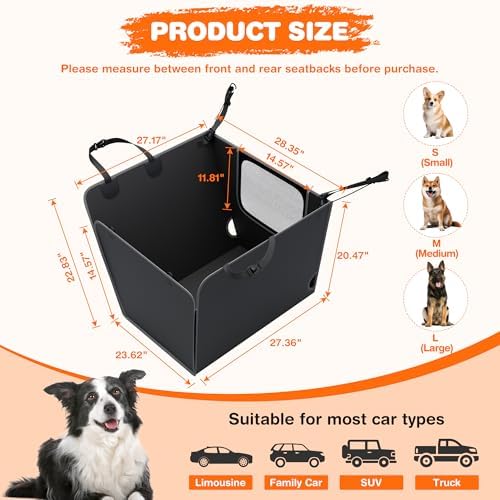 njnj Half Dog Car Seat Cover for Back Seat - Image 2