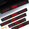 Door Sill Protectors for 7-Serie 740i, Carbon Fiber Leather Front/Rear Door by CHIYLE