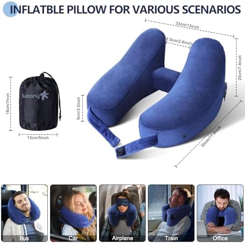 Sunany Travel Neck Pillow for Airplane Pillow Comfortably Supports Head - Image 2