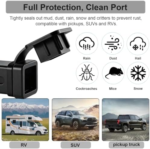 2" Trailer Hitch Cover Heavy Duty Rustproof Flat - Image 3