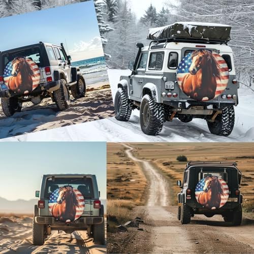 American Flag Horse Spare Tire Cover - Image 7