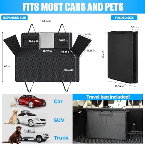Dog Back Seat Cover Hard Bottom - Image 5