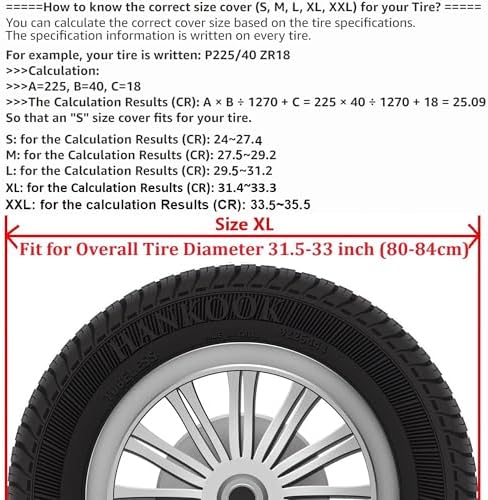 Black Spare Tire Cover, Spare Wheel Cover Protector, - Image 2