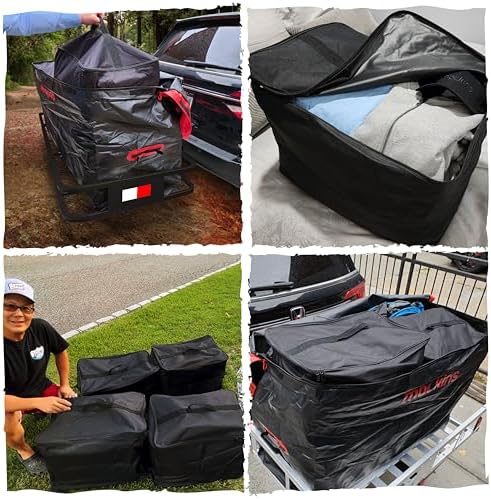Mockins 15 Cu Ft Durable Trailer Hitch Cargo Carrier Bag w/ 4 Packing Cubes - Image 5