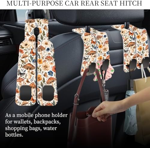 PU Leather Car Seat Hook, Storage Headrest Hanger, Cute Car Backseat Organizer - Image 3