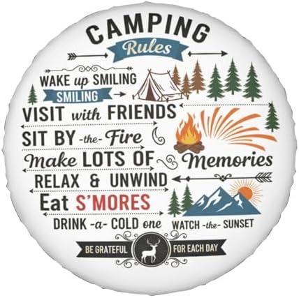 Camping Rules Spare Tire Cover Wheel Protector Universal Fit - Image 7