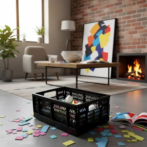 4-Pack 20L Foldable Storage Crates, Heavy Duty Plastic Milk Crates - Image 2