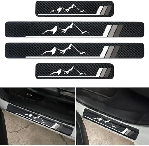 4Pcs Front/Rear Carbon Fiber Car Door Sill Protector Door Entry Guard Door Sill by DAOPERS