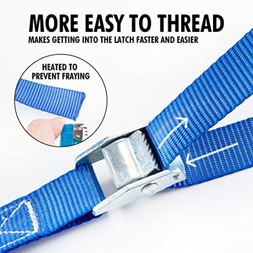 Cartman 1" x 12 ft Lashing Straps, 6 Pack, 600 lb Break Strength - Image 3