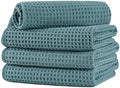 Microfiber Waffle Hand Towels, 4 Pieces, Fast Drying, Lint Free 430 GSM by Unknown