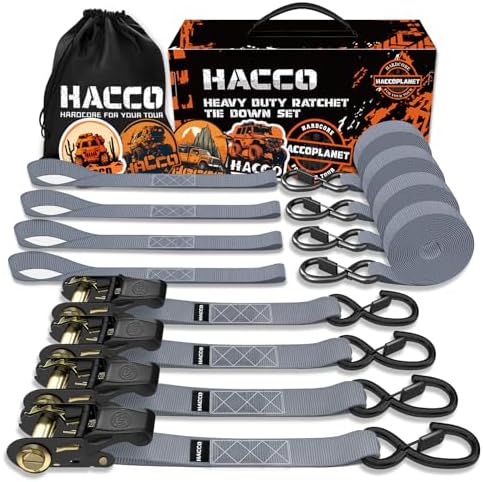 Haccoplanet Ratchet Tie Down Straps, 1 in x 16 ft by Haccoplanet