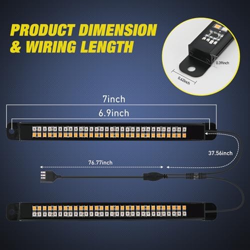 Nilight Truck Tailgate Light Strip 7" Aluminum Frame Double Row 60 LED - Image 2