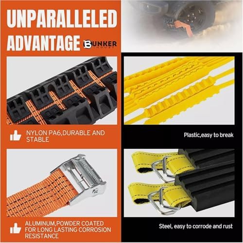 2 Pcs Snow Tire Strap, Tire Traction Straps Strong Grip Get Unstuck From Snow - Image 4