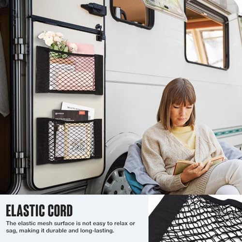 TOBWOLF Car Cargo Net, Elastic Mesh Storage Organizer, 9.8'' X 15.7'' - Image 5
