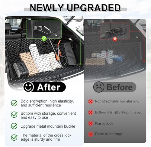 Amiss Truck Bed Cargo Net with Side Organizer, Compatible with 2017-2022 Honda - Image 6