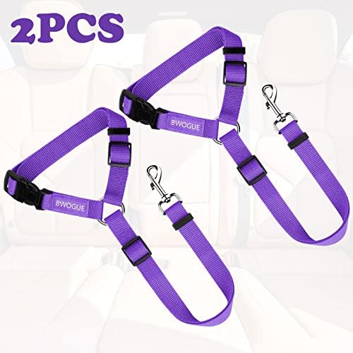 BWOGUE 2 Pack Dog Seat Belt for Car, Headrest Restraint Strap - Image 2
