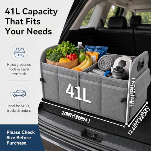 PAT SAM'S Car Trunk Organizer for SUV, Collapsible Storage Box - Image 2