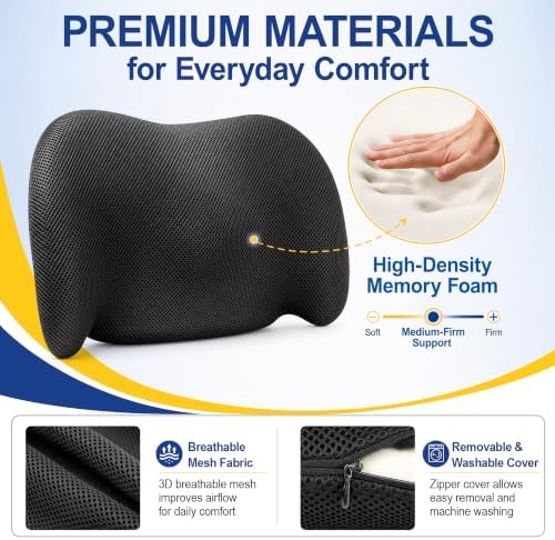 Lumbar Support Pillow for Car, Back Support Cushion for Office Chairs - Image 5