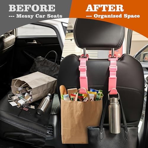Amooca Anti-drop Car Headrest Hooks 4 Pack Seat Organizer - Image 4