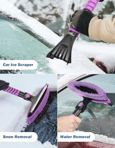 JOYTUTUS 41.5IN Extendable Snow Brush and Ice Scraper, 270°Pivoting Snow - Image 6