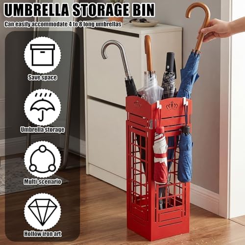 Square Metal Umbrella Holder, Square Free Standing Umbrella Rack Decorative - Image 3