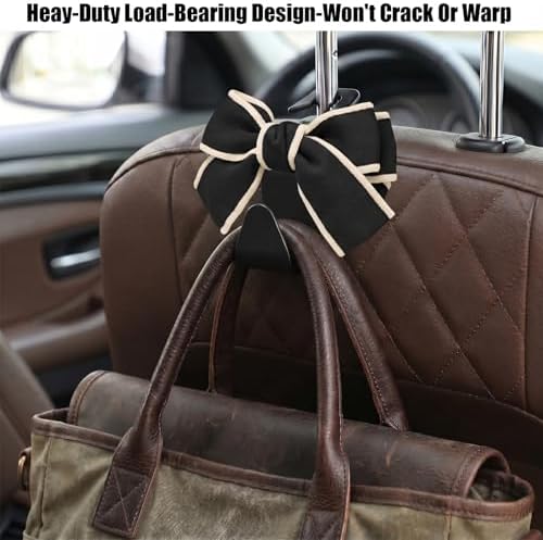 2 Pack Cute Bow Car Seat Headrest Hooks, Purse Hook - Image 4