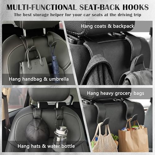 Car Seat Headrest Hook 55lb Heavy Duty Metal Hanger - Image 2
