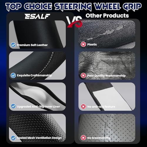 Soft Leather Steering Wheel Cover - Image 2