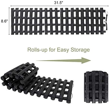 Reliancer 2PC Traction Tracks Mats TPR 31.5" L Tire Recovery Track Pad Roll Car - Image 2