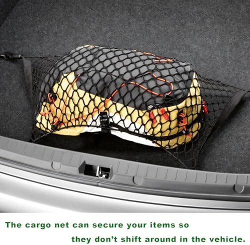 2 PCS Car Rear Cargo Net, Adjustable Elastic Trunk Storage Net - Image 4