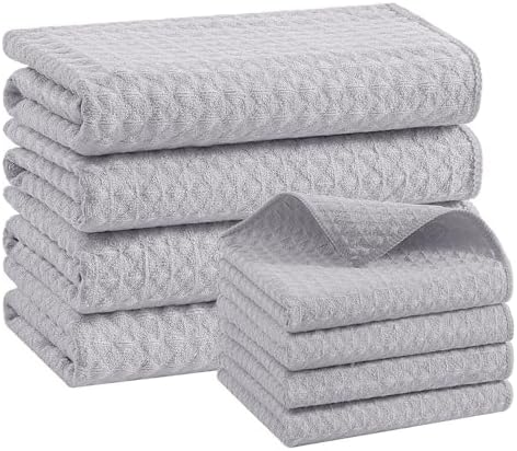 Homaxy Microfiber Kitchen Towels and Dishcloths Sets, 8 Pack by Homaxy