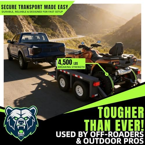 UTV Wheel Chock Tie-Down Kit, 500lb Break Strength, Heavy Duty Trailer Tire - Image 4