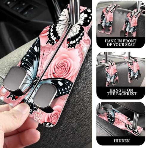PU Leather Car Seat Hook, Storage Headrest Hanger, Cute Car Backseat Organizer - Image 2