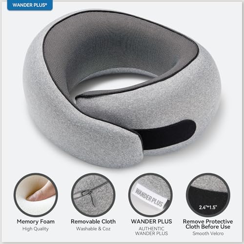 WANDER+® Travel Neck Pillow, Pure Memory Foam Neck Pillow - Image 4