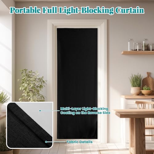 100% Blackout French Door Curtain- Privacy Thermal Insulated Door Window Curtain - Image 6