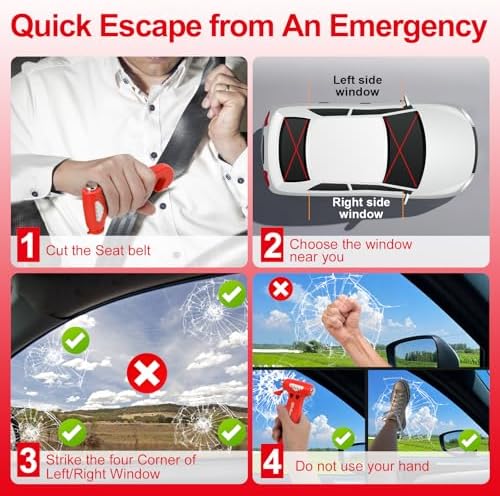 Window Breaker, 3-in-1 Emergency Escape Tool - Image 5