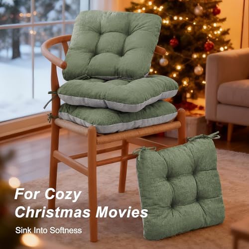 Love's cabin Memory Foam Chair Cushions Set of 4, 15.5 Inch - Image 6